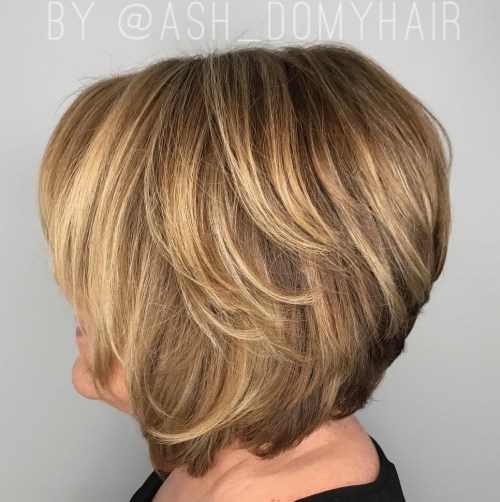Bronde Layered Bob Over 60