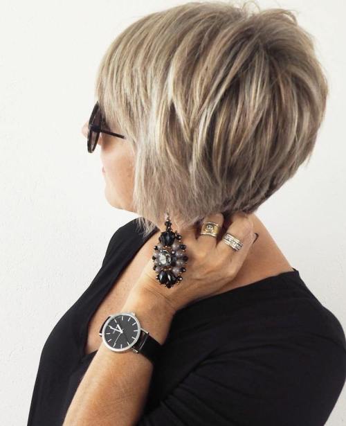 Edgy Pixie Bob Over Fifty Long Ash Blonde Pixie