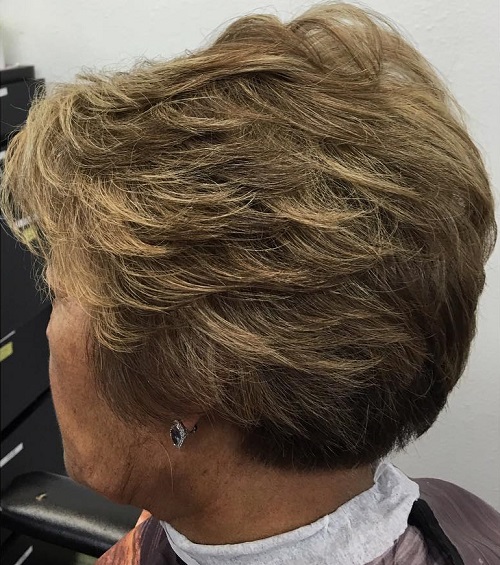 Short and Simple Feathered Cut Short Haircut for Older Women