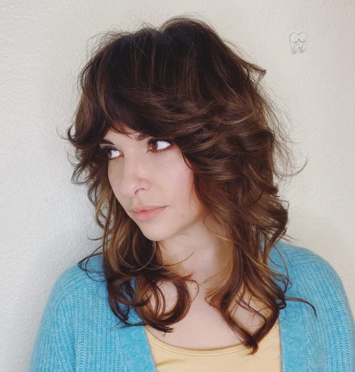 Classic Wolf Cut Hairstyle Curly Wolf Cut for Thick Hair