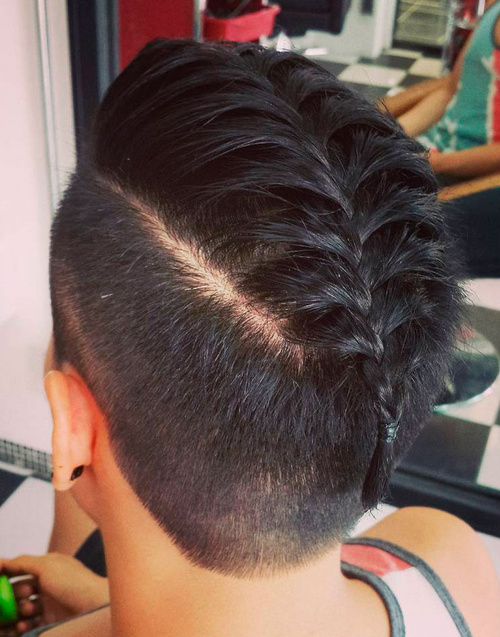 Male Braid with Short Sides Long Braided Top Short Sides Style