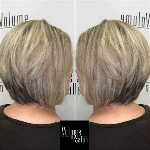 Layered Bob for Fine Hair Stacked Ash Blonde Bob