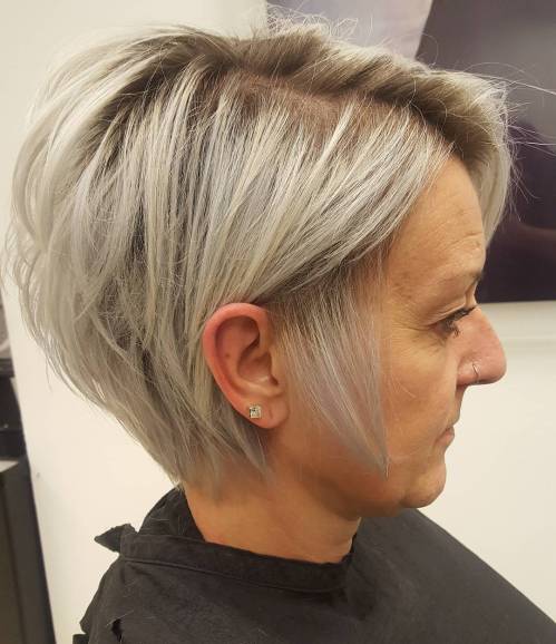 Long Ash Blonde Pixie for Fine Hair 50+ Blonde Tousled Pixie Bob