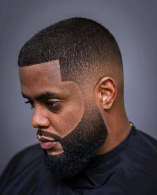 Blurred Buzz Cut and Graphic Facial Hairstyle