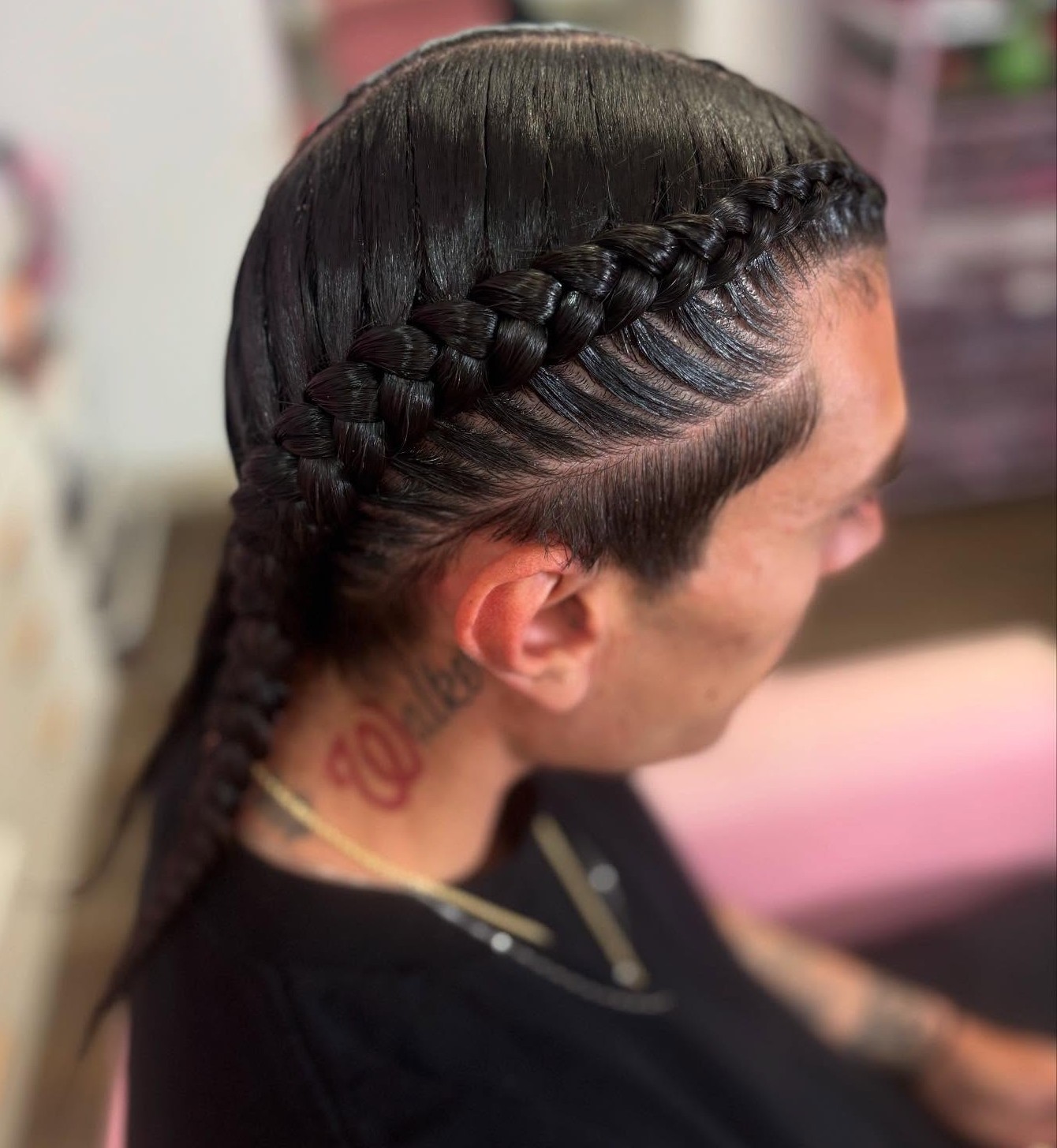Mens Sleek Side Braids