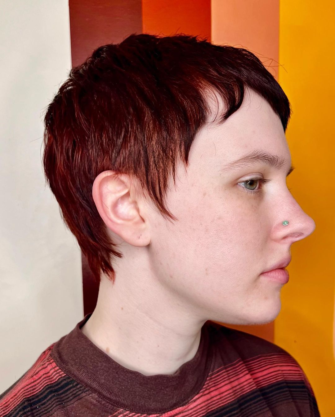 Short Red Haircut for Thin Hair