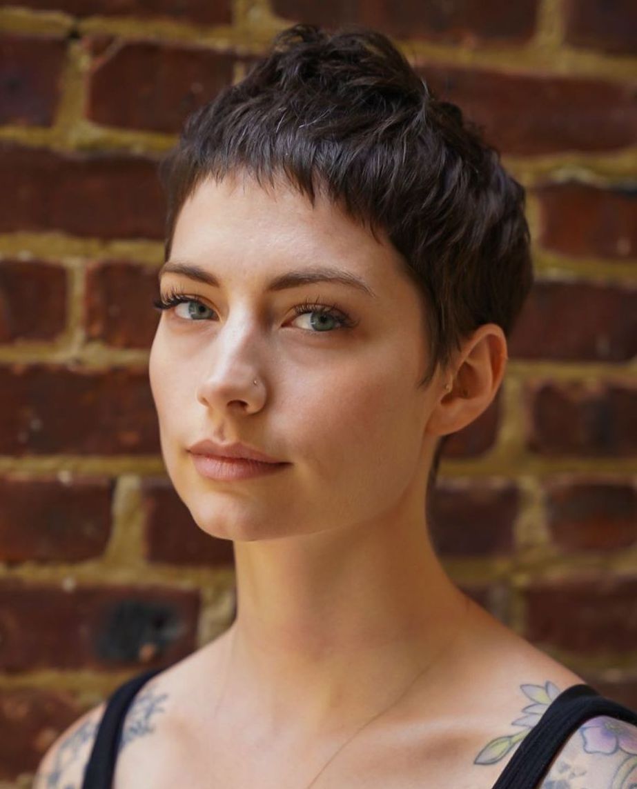 Very Short Low Maintenance Pixie with Natural Color