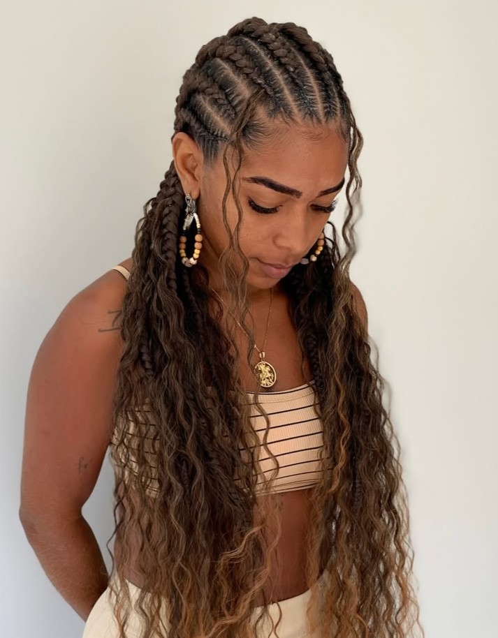African Braids with Curls