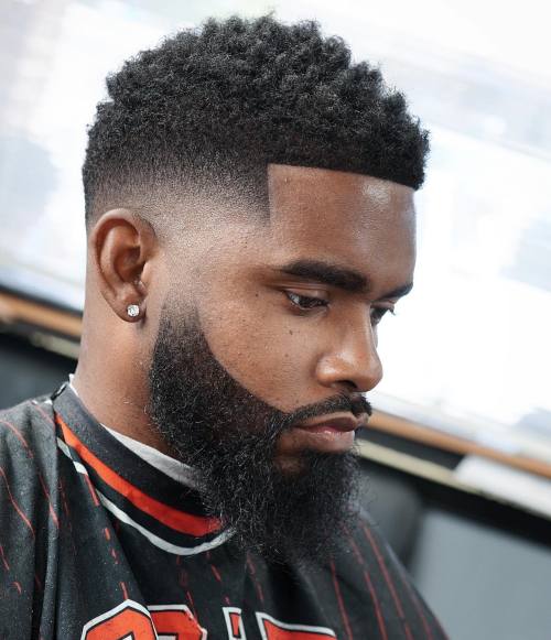 Men’s Natural Undercut with Fade and Beard