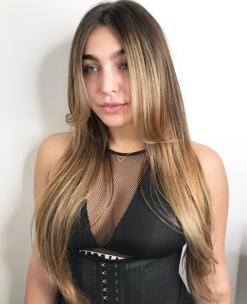 Layered Metallic Golden Bronde Hairstyle