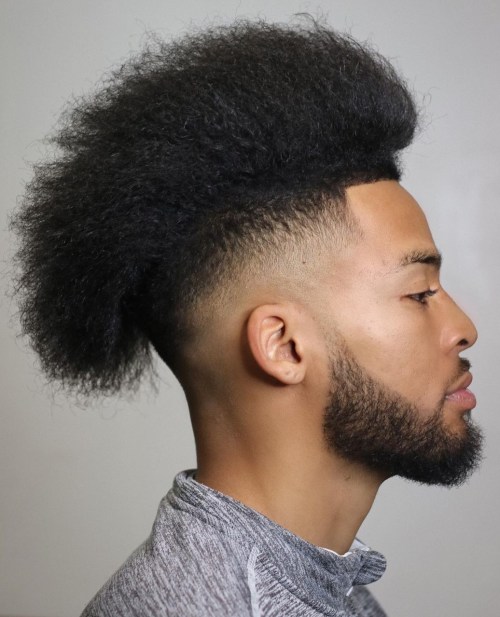 Long Afro with Undercut for Men