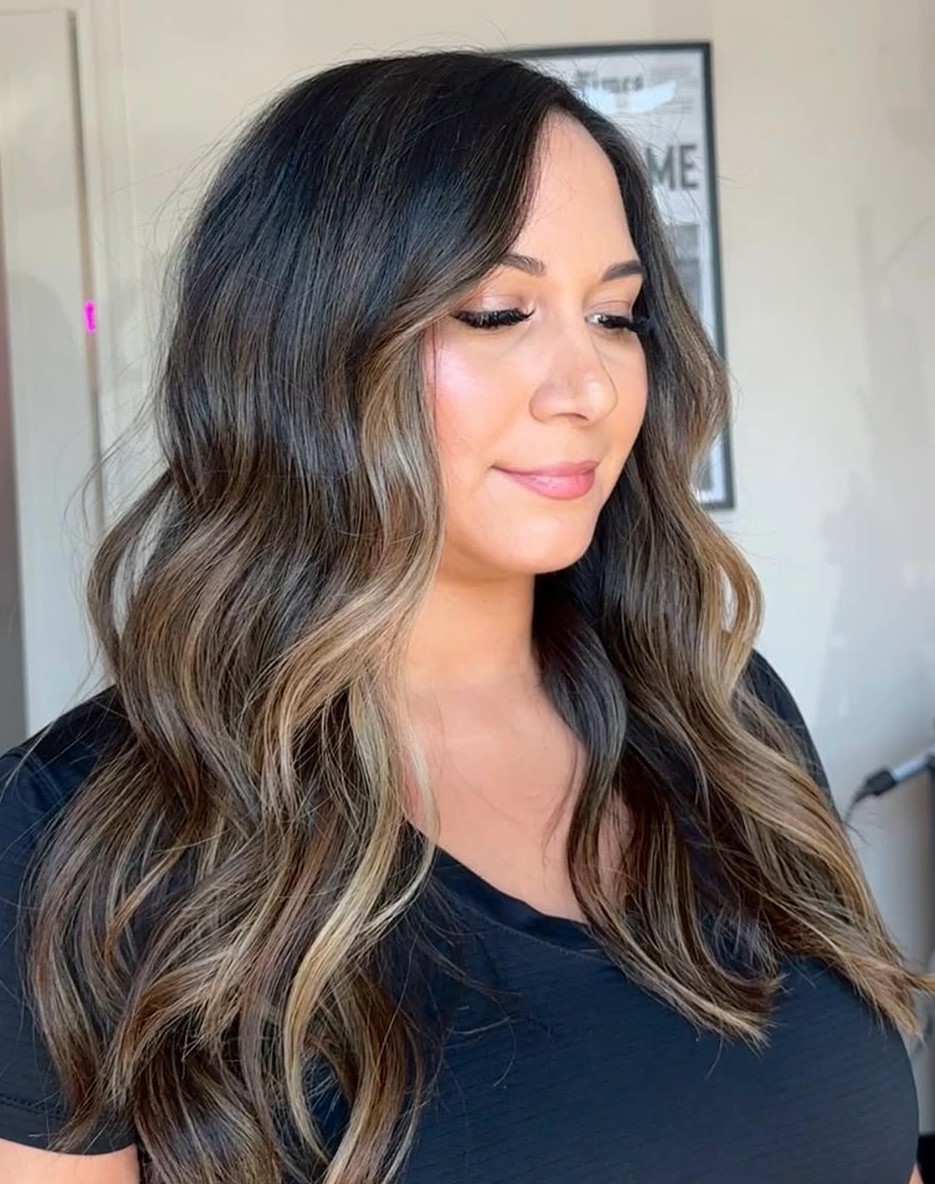 Brown Hair with Colored Blonde Pieces