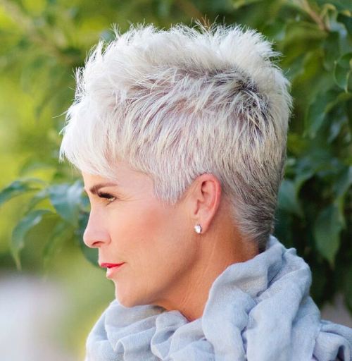 Gray Pixie for Thick Hair Short Pixie for Women Over 50
