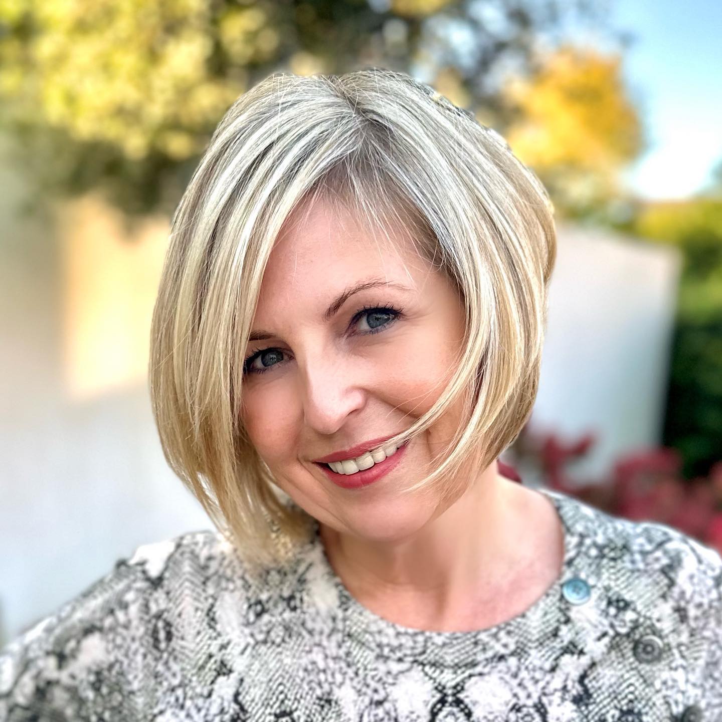 Rounded Blonde Bob with Textured Ends