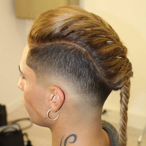 Blonde Bouffant Braid Braided Long Top Short Sides