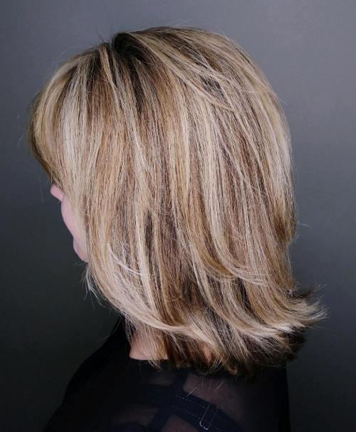 Grayish Voluminous Locks Long Bob With Highs And Lows