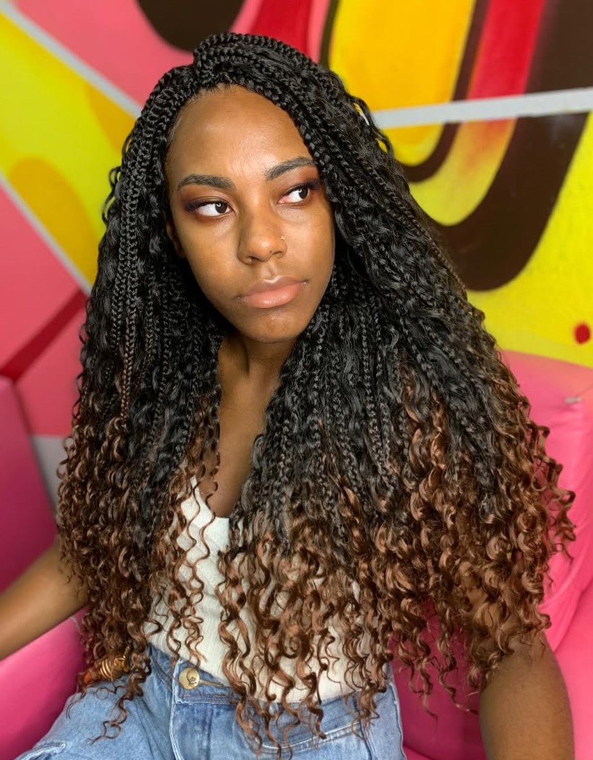 Quick Braids with Highlighted Ends
