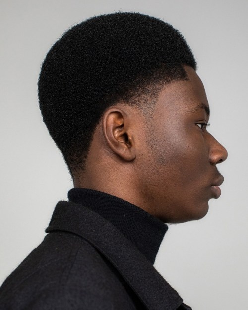 Men’s Black Sculptured Cut with Temple Fade