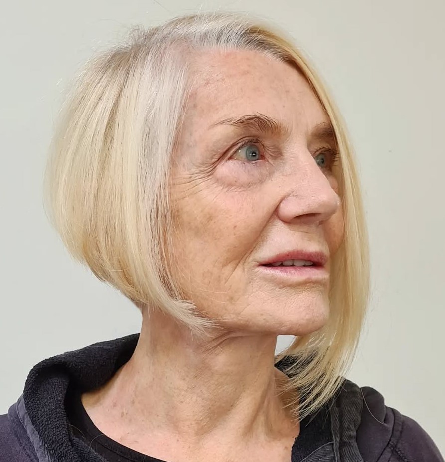 Asymmetrical Bob for Older Ladies