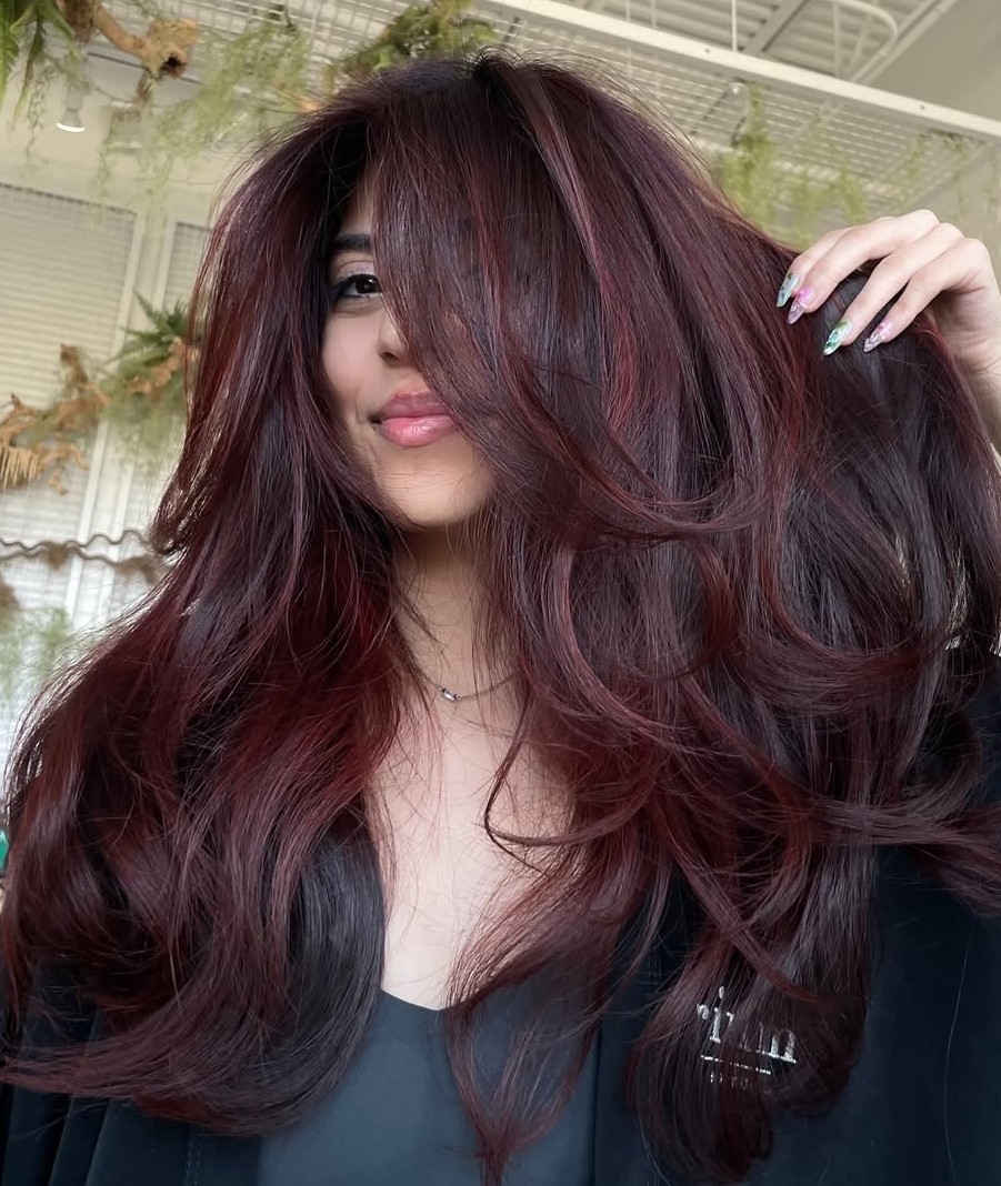 Vibrant Reddish Brown Fall Hair