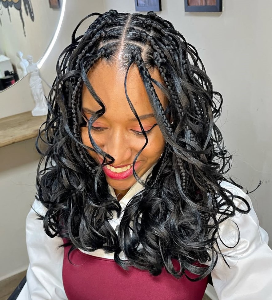 Medium French Curl Braids