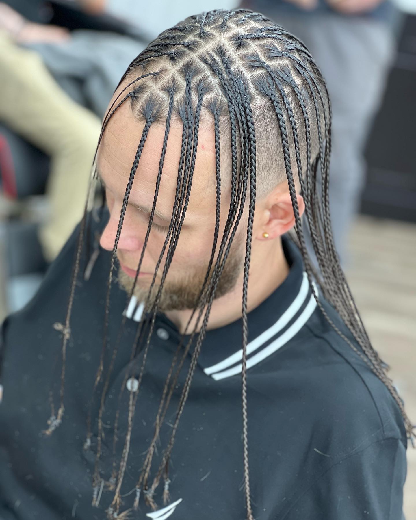 Mens Long Micro Braids
