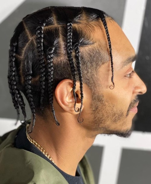 Funky Braids Square Part Box Braids Men