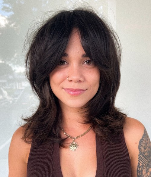 Wispy Midi Shag with Top Volume