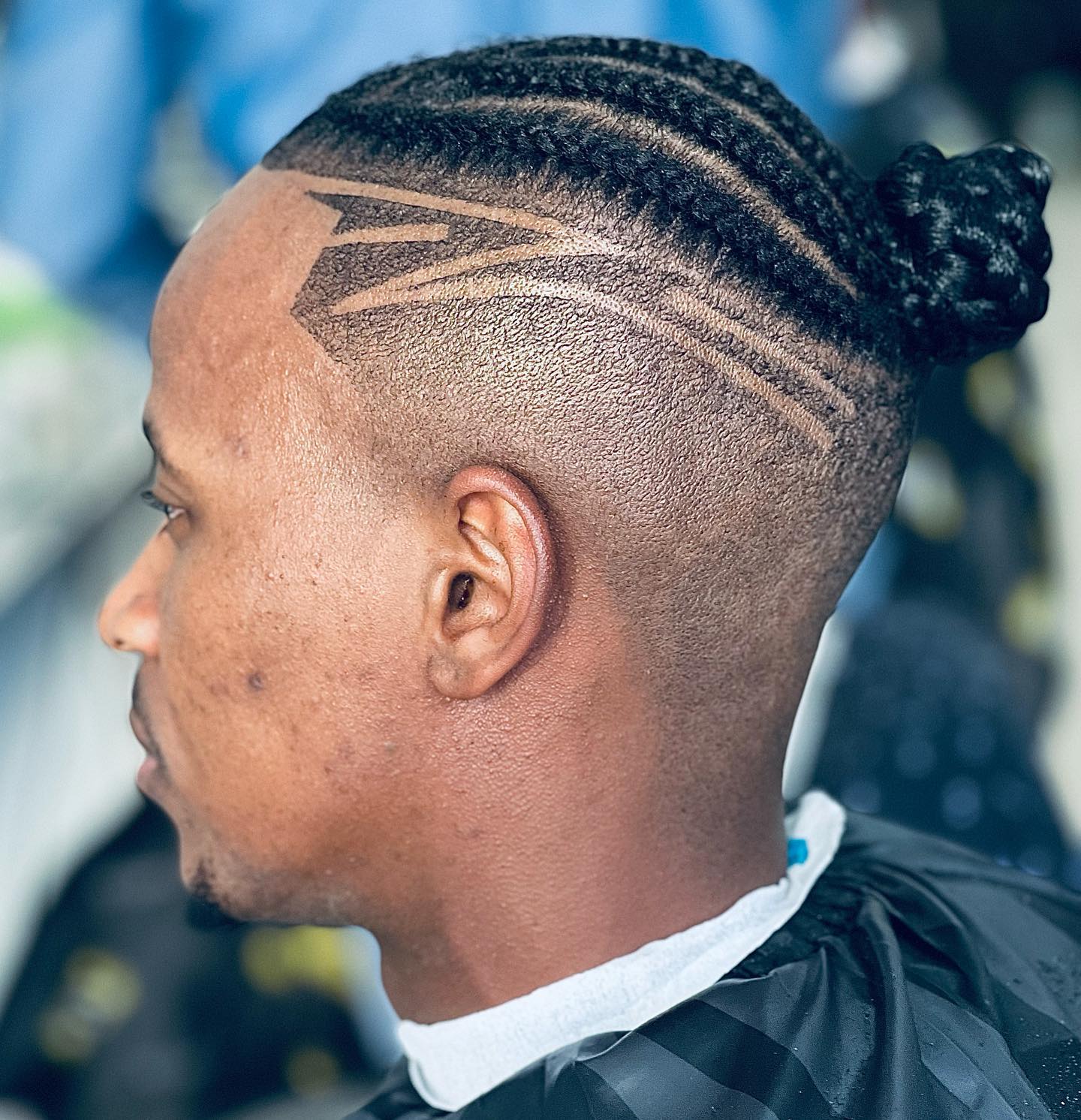 Mens Braiding with Fade