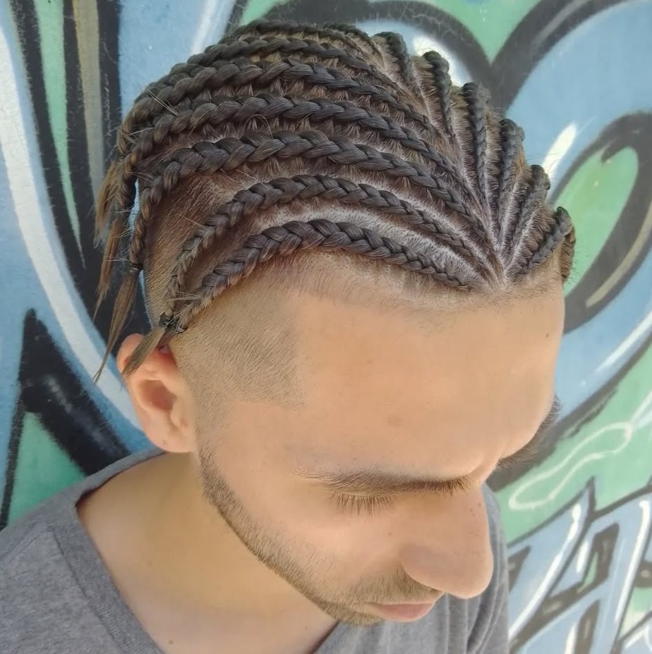 Mens Braids with Undercut