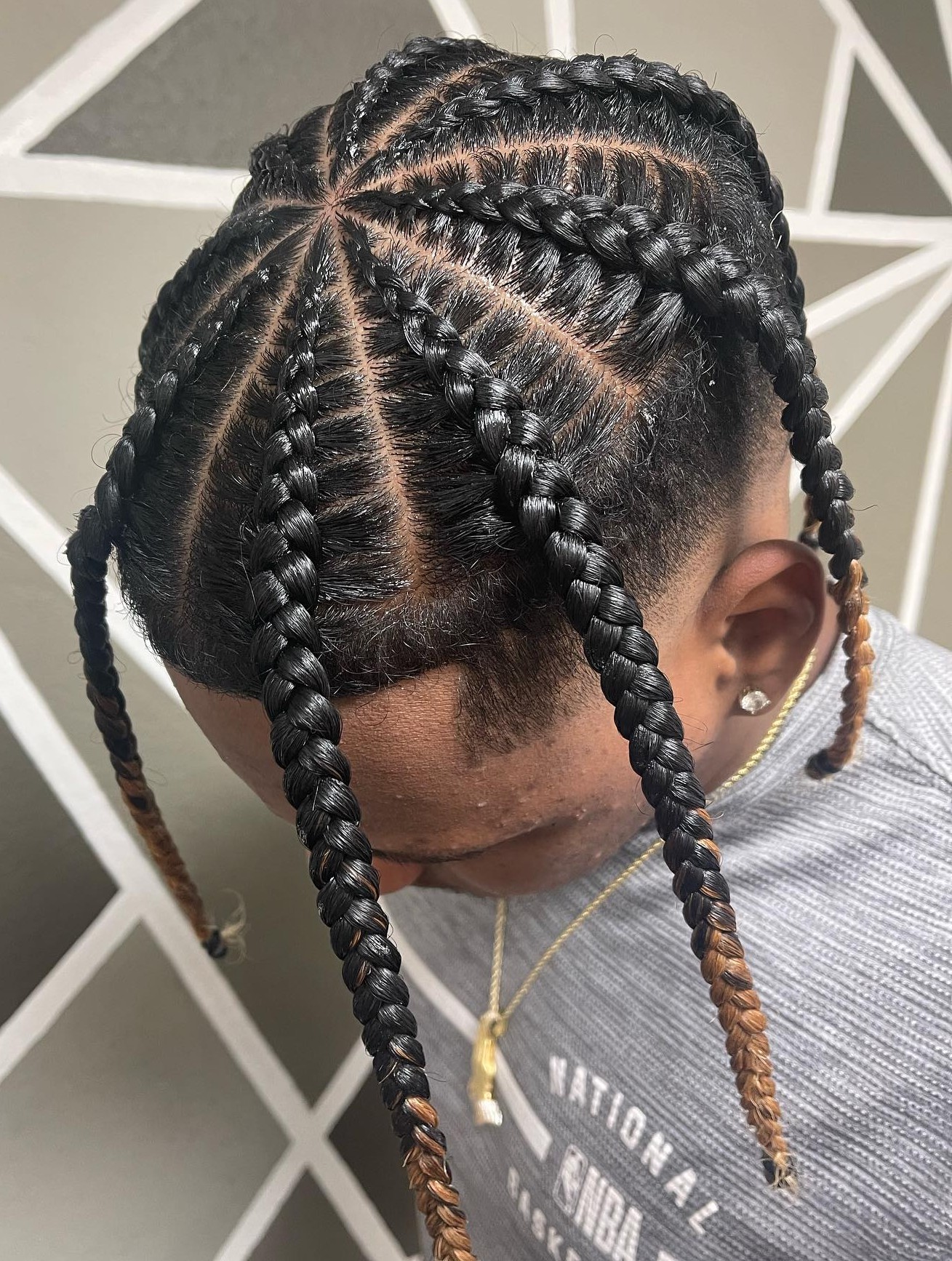 Mens Spider Braids with Undercut