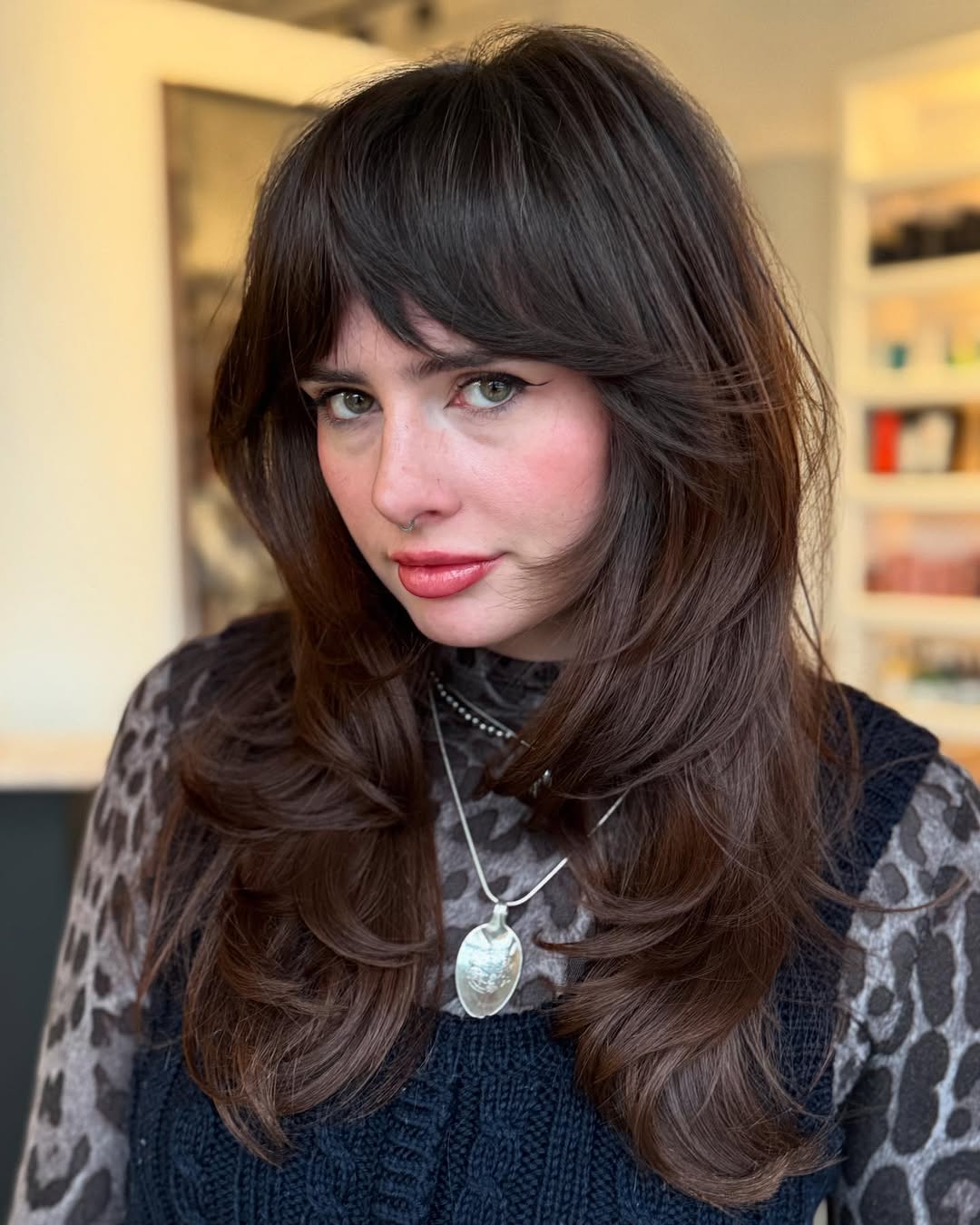 Medium-Length Shag for Round Faces