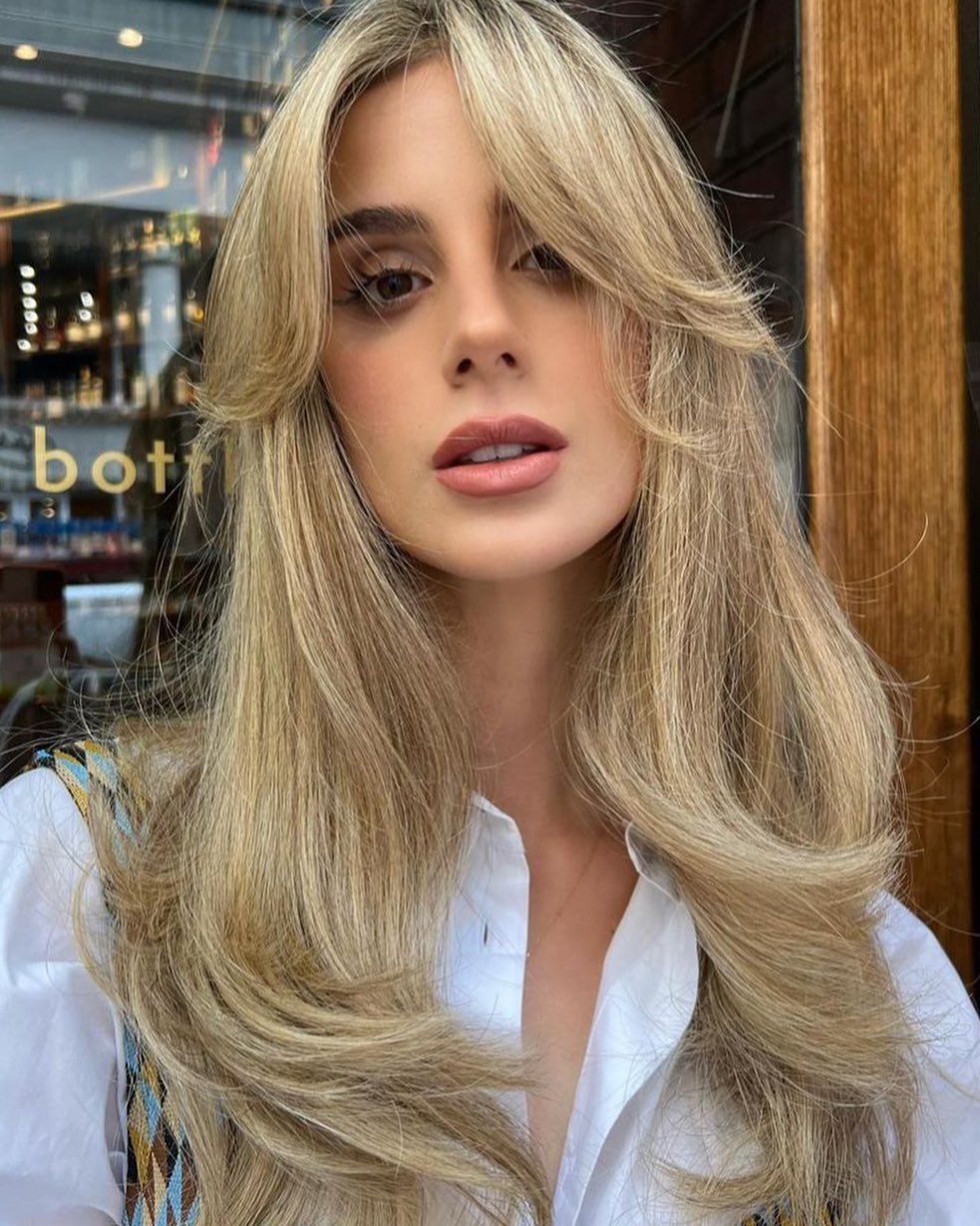 Off-Center Part Curtain Bangs