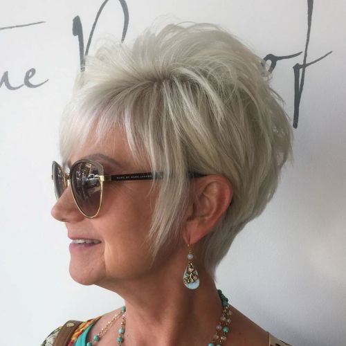 Voluminous Gray Pixie Cut 50+ Long Ash Blonde Pixie for Fine Hair