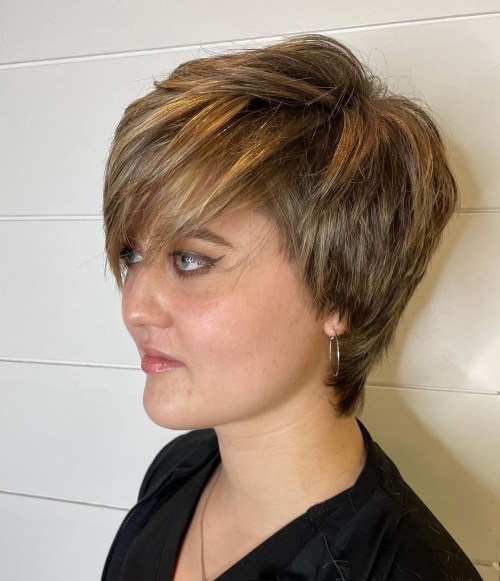 Choppy Tapered Pixie with Side Bangs