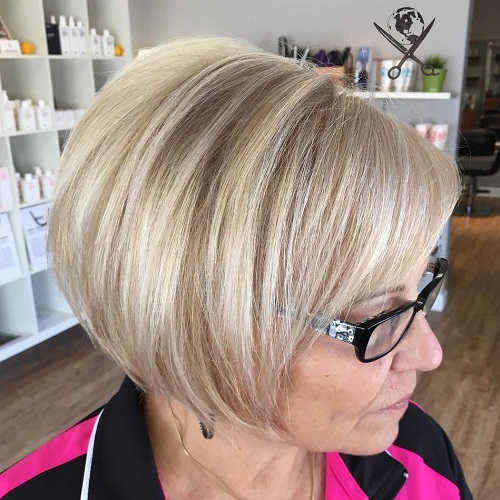 Angled Ash Blonde Cut Ash Blonde Bob
