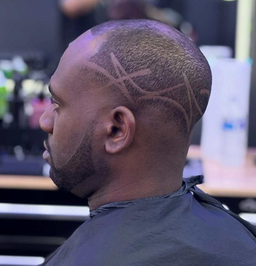 Buzz Cut with Geometric Pattern