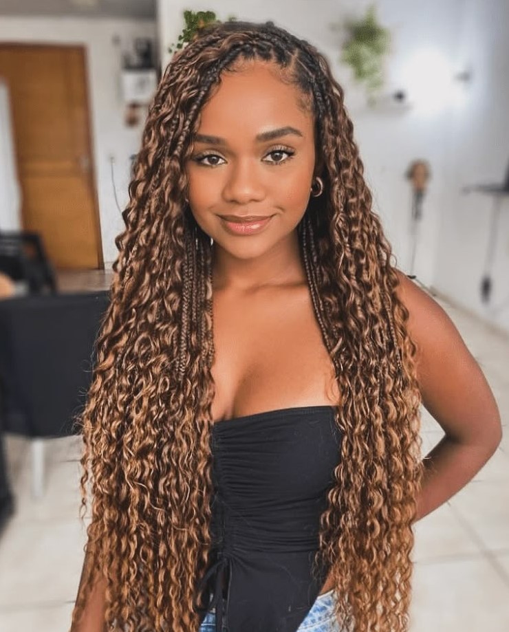 Long Braids in Natural Shades