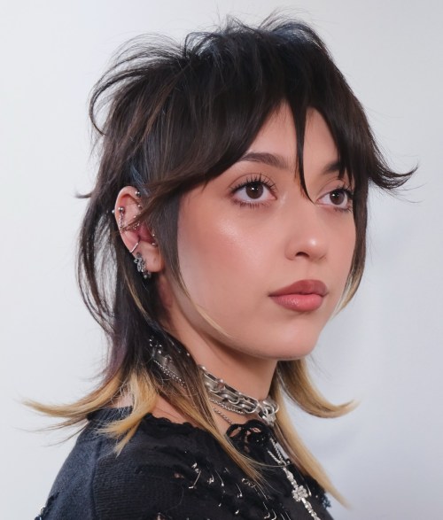 Piece y Wolf Cut with Dip Dye