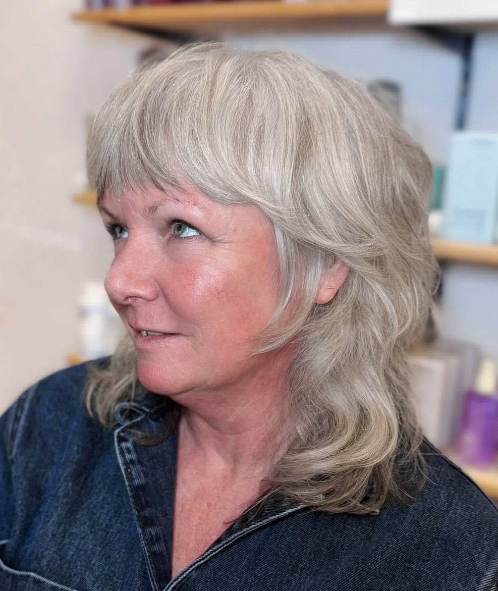 Hair Style with Bangs for Ladies Over 60