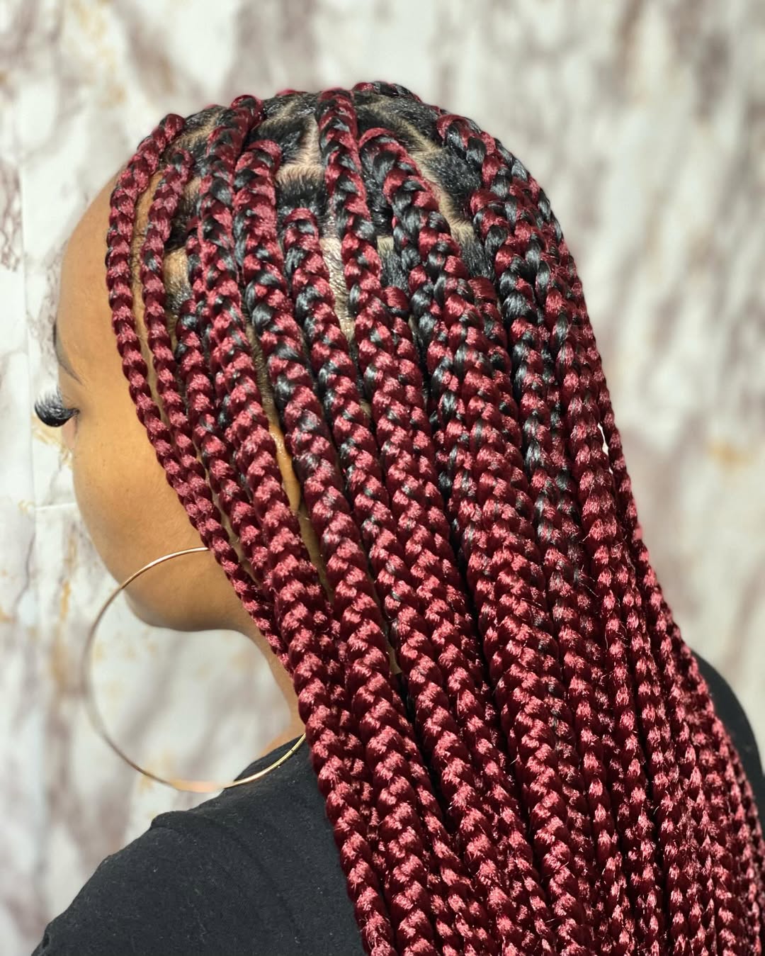 Burgundy Brown Braids