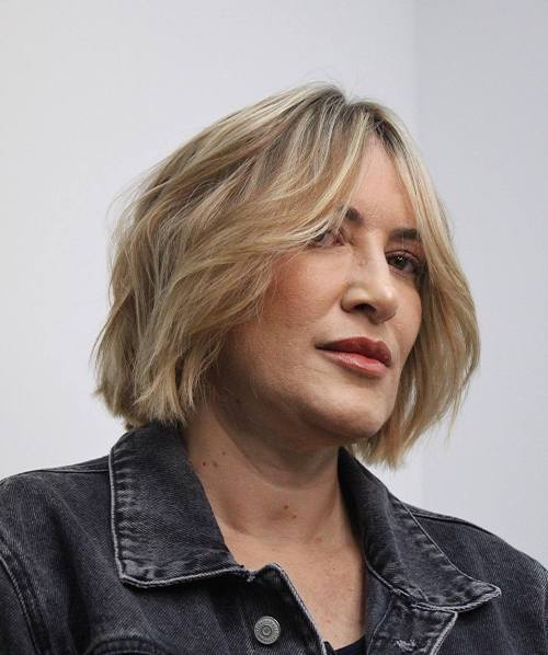 Over 50 Soft Tan Blonde Bob