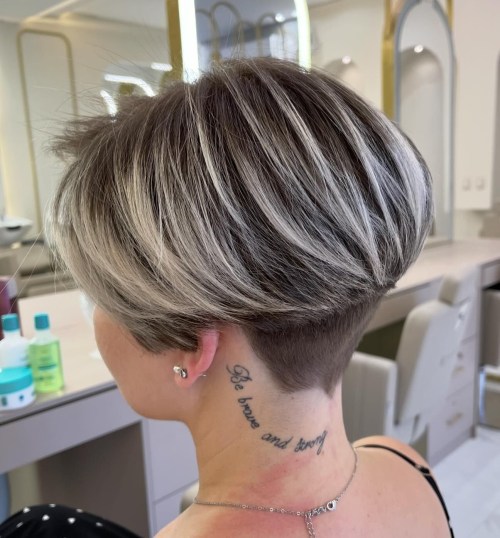 Highlighted Pixie with Nape Undercut