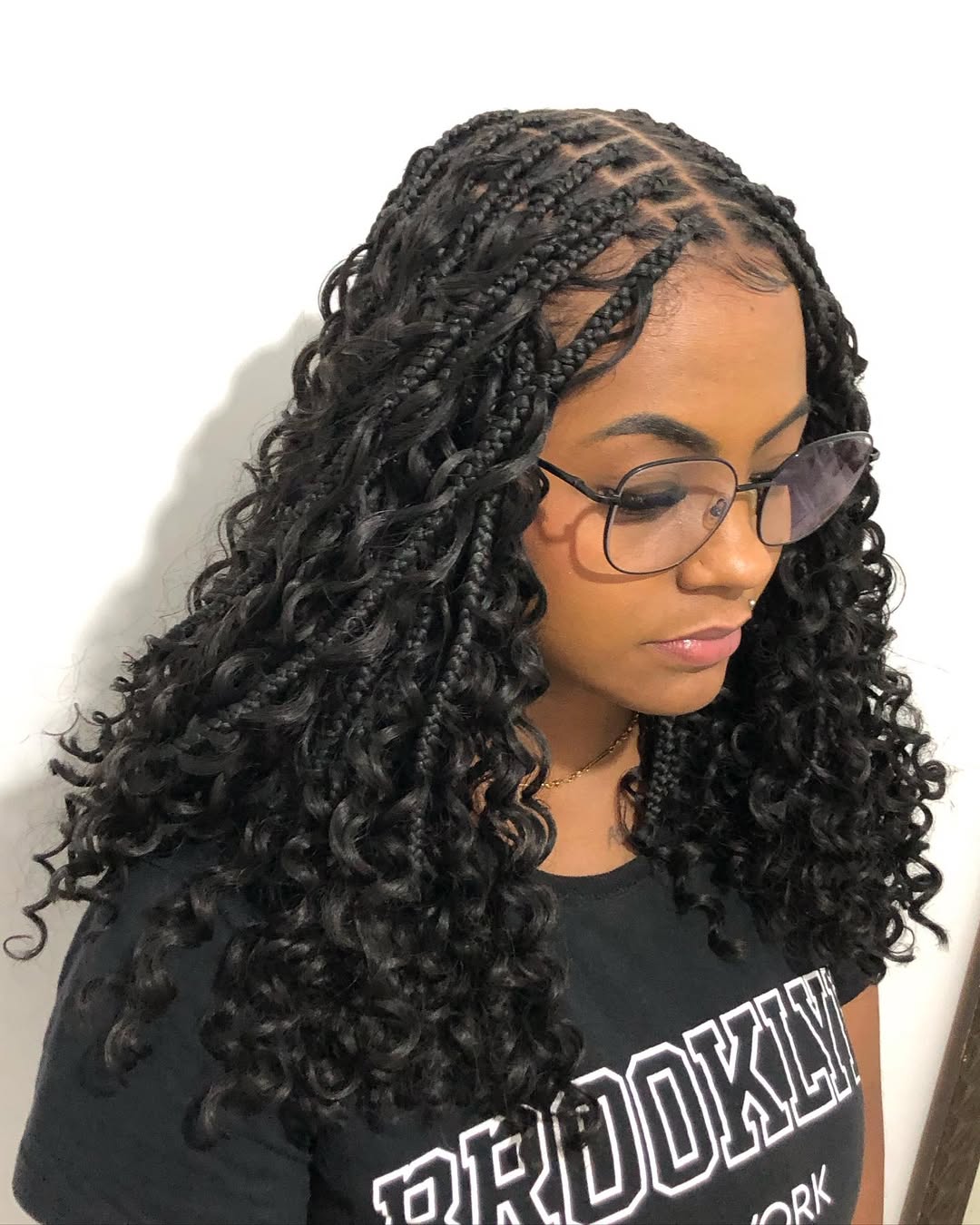 Box Braids with Natural Curls