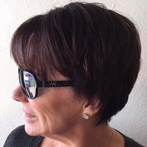 Chic Chocolate Layers Short Layered Haircut