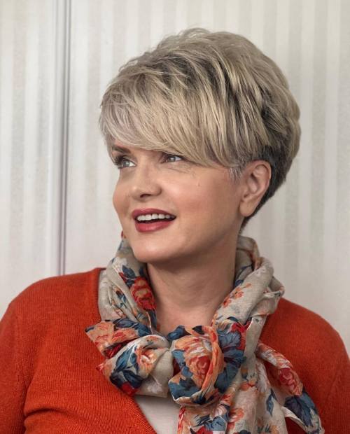 Textured Pixie With Side Swept Bangs