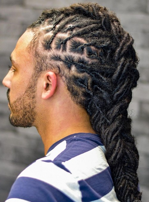 Viking Braid Dreadlocks Braided into a Viking Braid