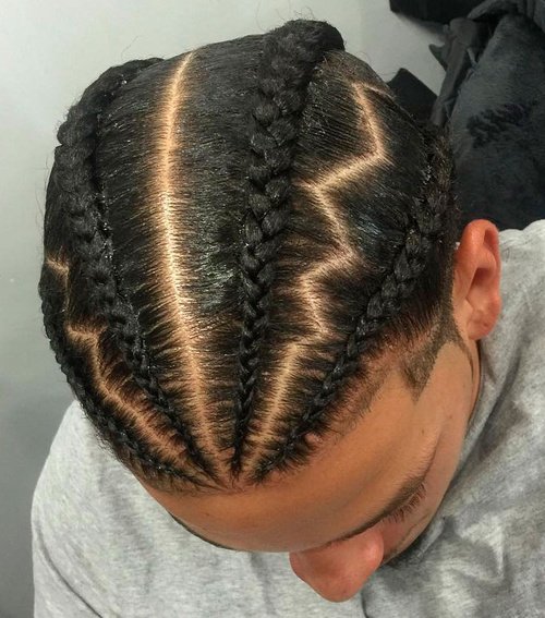 Zig-Zag Braid for Men Cornrows for Men