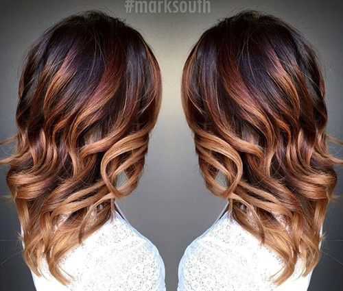 Caramel Ombre Highlights for Dark Brown Hair
