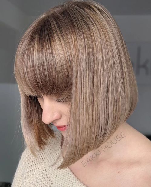 Sleek Inverted Bob with Bangs